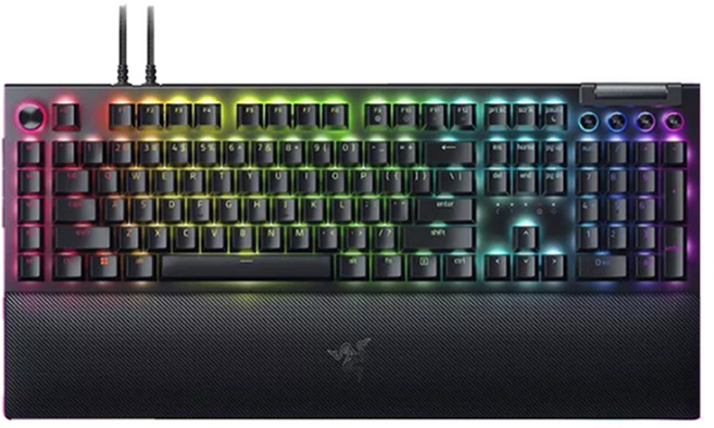 Razer 雷蛇 BlackWidow V4 Pro 黑寡婦 RGB 電競鍵盤, 黑色, 中文, 綠軸