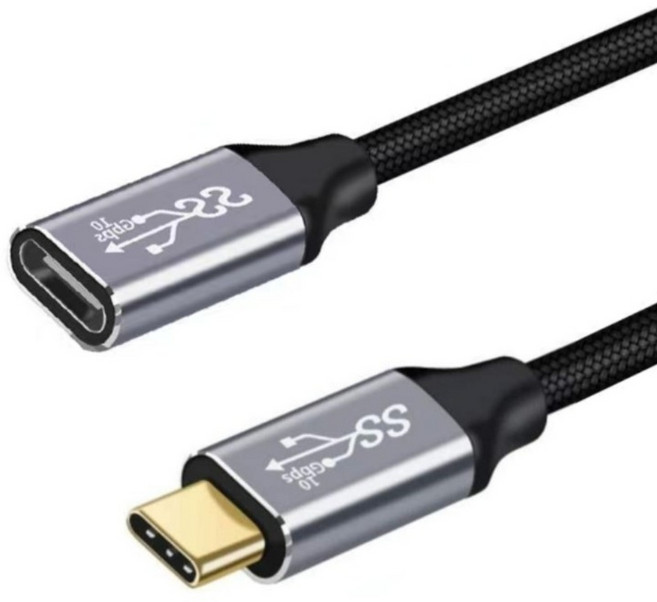 TYPE C 延長線 USB3.2 GEN2 USB-C 延長線 PD 100W 10Gb 4K, 1個, 【直】Type C公母延長-50公分