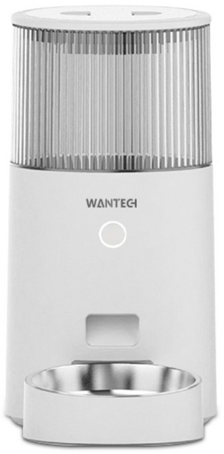 【免運+保固1年】 WANTECH PET 寵物自動餵食器 智慧APP遠端控制 16mm大顆粒凍乾不易卡糧, 2.5L白色餵食器, 10g, 1個