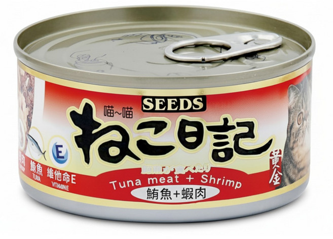 惜時 喵喵日記 湯罐, 鮪魚+蝦肉口味, 170g, 48罐