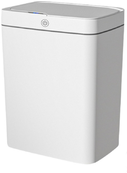 智能感應垃圾桶 密封防臭 大容量 靜音緩降, 18L-米白(充電款)