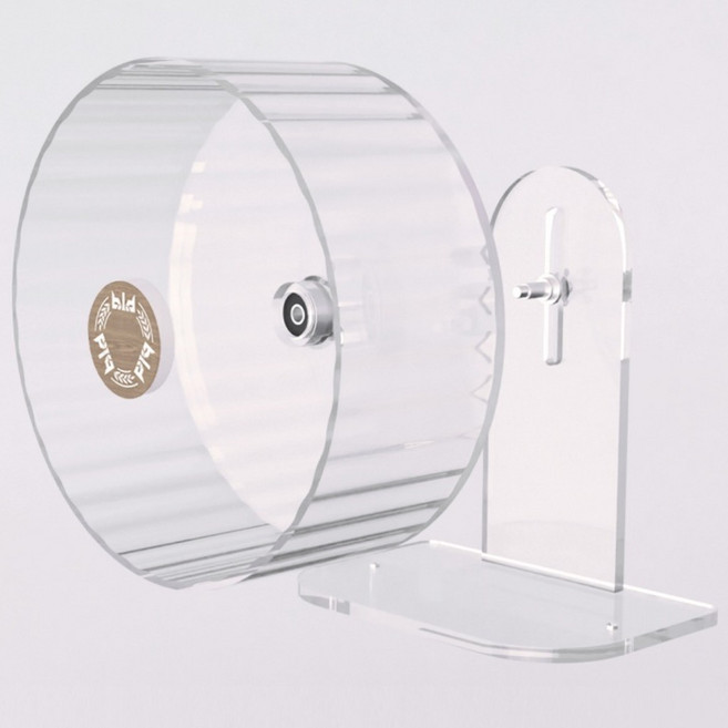 bld 靜音滾輪 (可倒掛) 倉鼠跑輪 黃金鼠玩具 蜜袋鼯適用, 1個, 二代-跑輪26cm(整套組), 透明