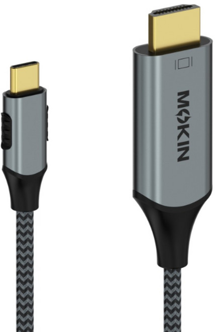 數據線 MOKiN USB-C轉HDMI線 4K@60Hz高解析 耐用編織材質 零延遲傳輸 雙模式顯示 居家辦公必備, 1個