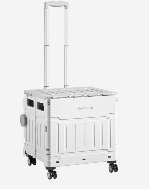 HOUDER 萬用折疊購物車 爬梯輪 收納車, 1個, 可平拉, 灰色-萬向輪50L