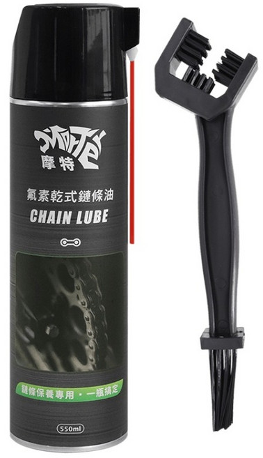 MorTer 摩特 氟素乾式鍊條油, 1個, 摩特氟素乾式鍊條油(單罐)送鍊條刷