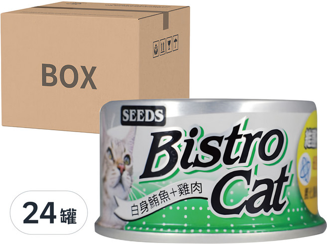 惜時 Bistro cat 特級銀貓健康餐罐, 白身鮪魚 + 雞肉, 80g, 24罐