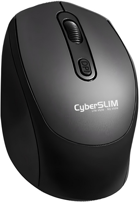 CyberSLIM 無線滑鼠 人體工學設計 高精度光學傳感器 舒適握感 簡約時尚, 黑, WM520