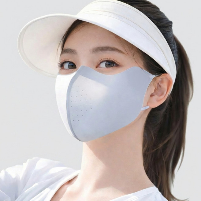 남녀공용 숨쉬기편한 여름 UV차단 냉감 쿨링 마스, 1개, 그레이