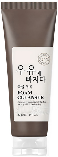 우유에빠지다 곡물 밀크 대용량 폼클렌징, 1개, 220ml