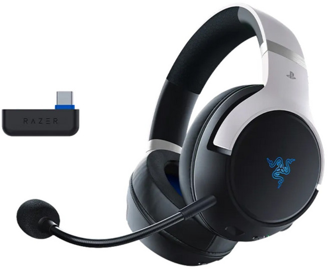 Razer 雷蛇 Kaira Pro HyperSpeed PS5 無線電競耳機, 主商品+黑色耳機架