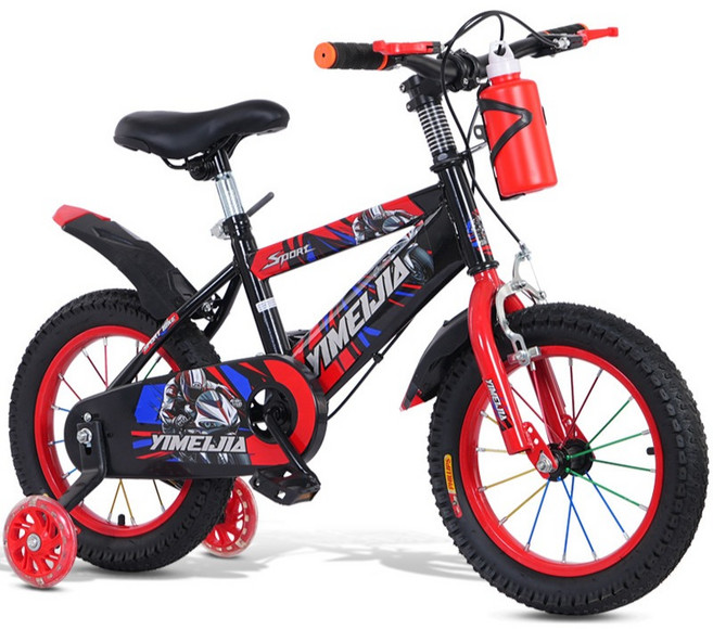 DIU 兒童自行車12-14--16-18寸男女小孩 腳踏車3-9歲, 1個, 1cm, 紅色:16寸