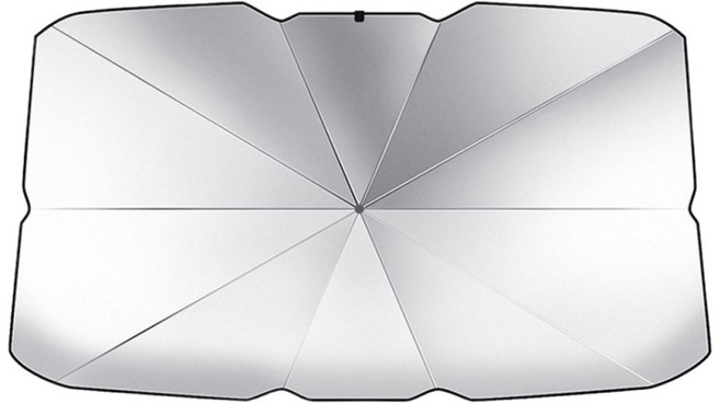 汽車遮陽傘 升級款 大號銀色 傘式遮陽擋, 1個, 約140 x 79 cm /一隻