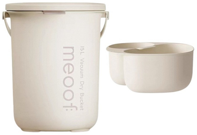 meoof 真空燥燥桶 真空+除濕新升級, 米色(附分糧桶), 1個, 15L