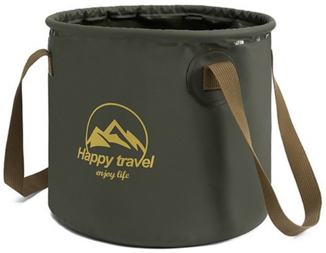 Happy travel 露營摺疊水桶 輕巧便攜, 綠色, 1個
