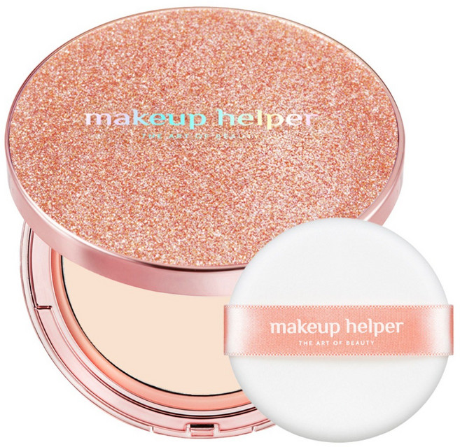 makeup helper Art系列長效持久蜜粉餅 Rose Glitter款 25g, 21號 自然裸色, 1個