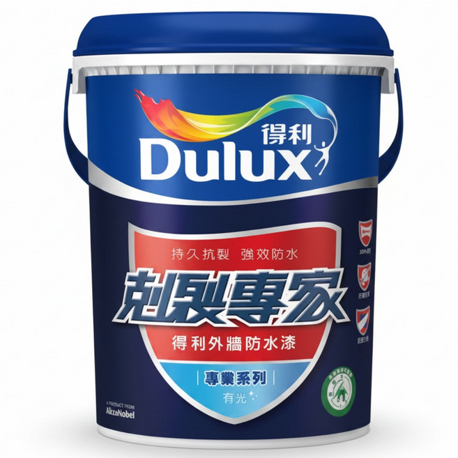 得利 A955剋裂專家外牆防水漆 (1加侖裝), 1個, 淺咖啡, 3L