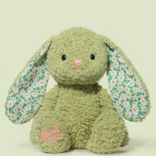 捉趣 38cm 絨毛兔子玩偶 安撫娃娃 生日禮物, 1個, 綠色