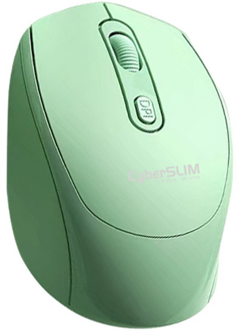 CyberSLIM 無線滑鼠 人體工學設計 高精度光學傳感器 簡約時尚 輕巧便攜, 綠, WM520