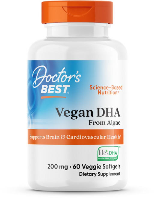 Doctor's BEST 藻類DHA 200mg 素食軟膠囊, 60顆, 1罐