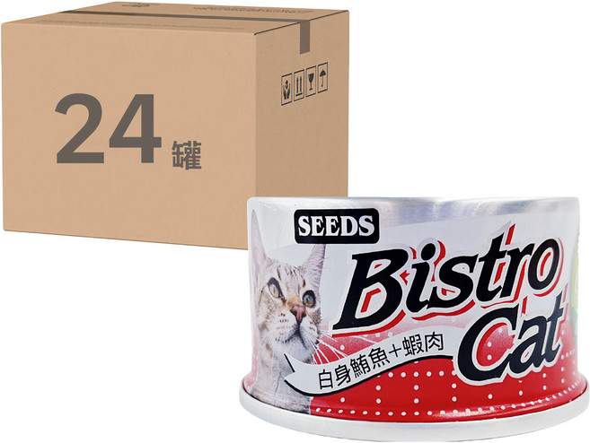 惜時 Bistro cat 特級銀貓健康餐罐, 白身鮪魚 + 蝦肉, 80g, 24罐