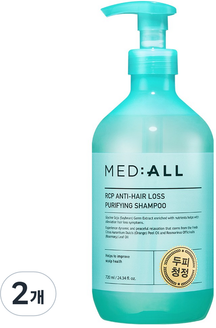 메디올 알시피 안티 헤어 로스 퓨리파잉 샴푸, 720ml, 2개