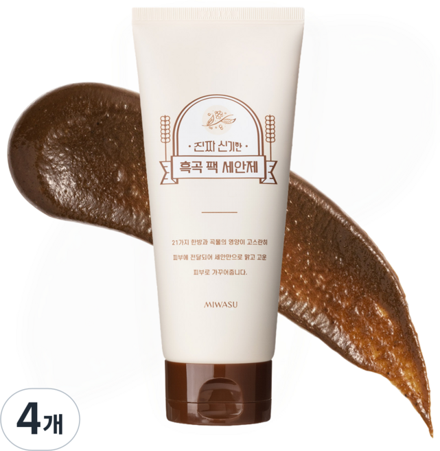 미와수 진짜신기한 흑곡 약산성 폼클렌징, 4개, 125g
