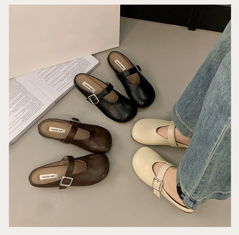 여성 버클 뮬 여성뮬슬리퍼형샌들