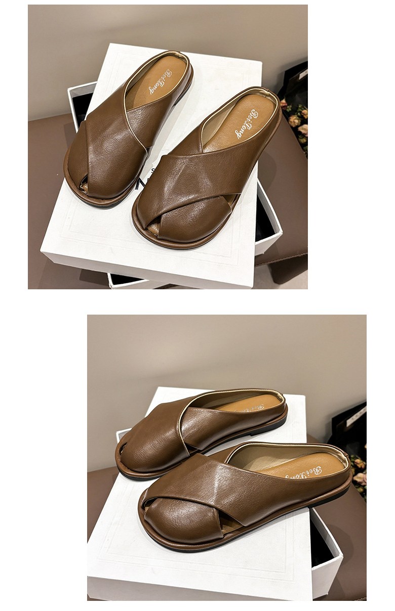 여성 트렌디 발편한 여성뮬슬리퍼형샌들