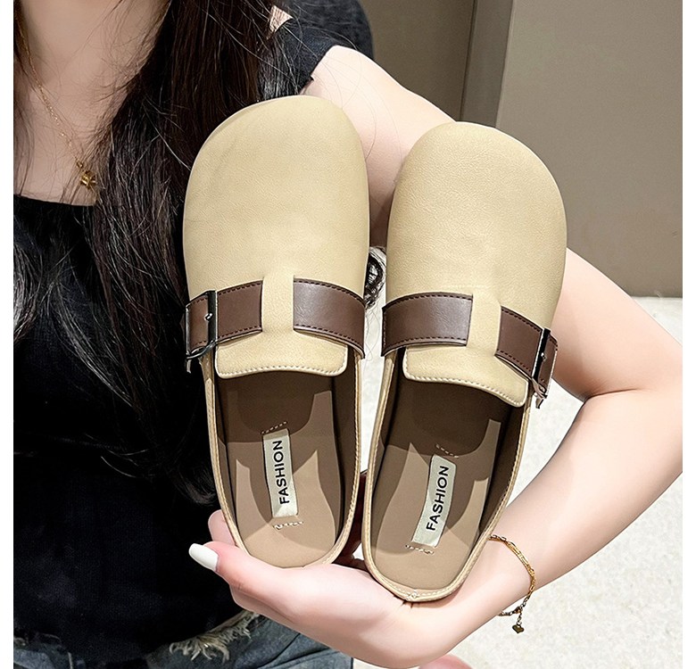 여성 발편한 반 여성뮬슬리퍼형샌들