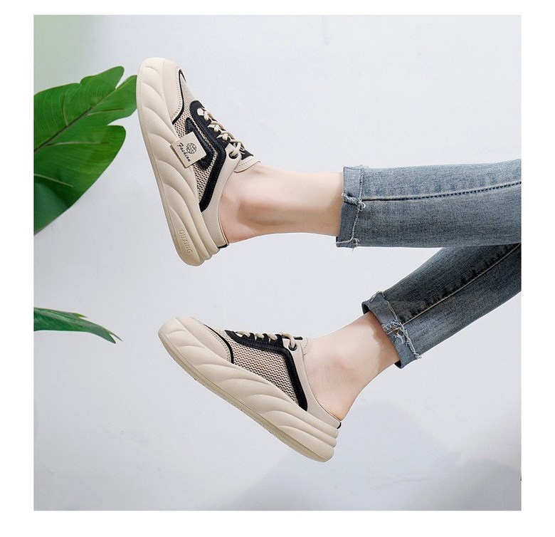 여성 볼넓은 통굽 여성뮬슬리퍼형샌들