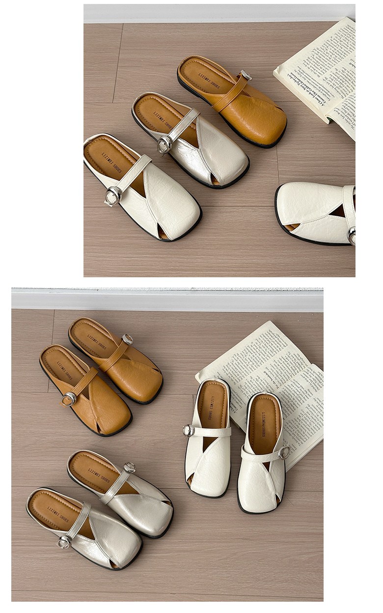 여성 편한 스트랩 여성뮬슬리퍼형샌들