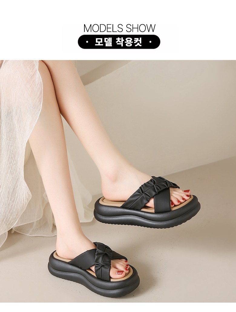 여성 빈티지 발편한 여성뮬슬리퍼형샌들