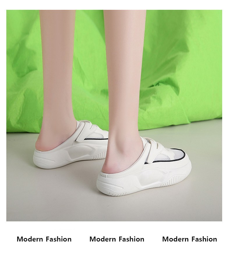 여성 볼넓은 메쉬 여성뮬슬리퍼형샌들