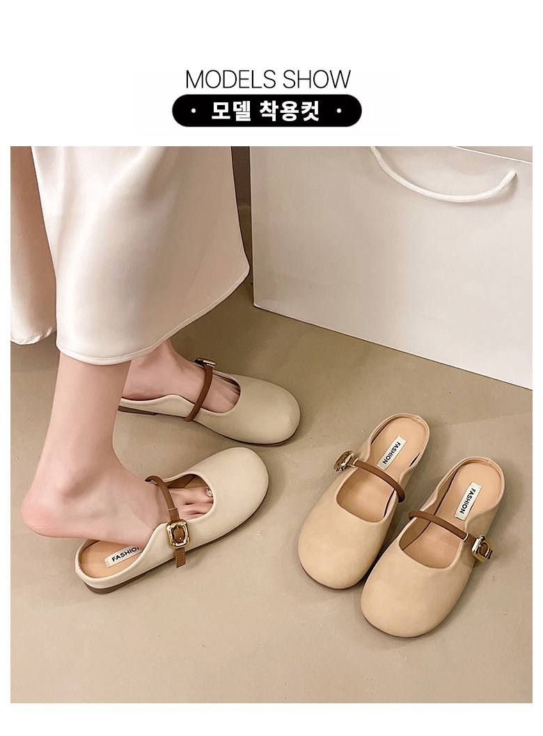 여성 귀여운 메리제인 여성뮬슬리퍼형샌들