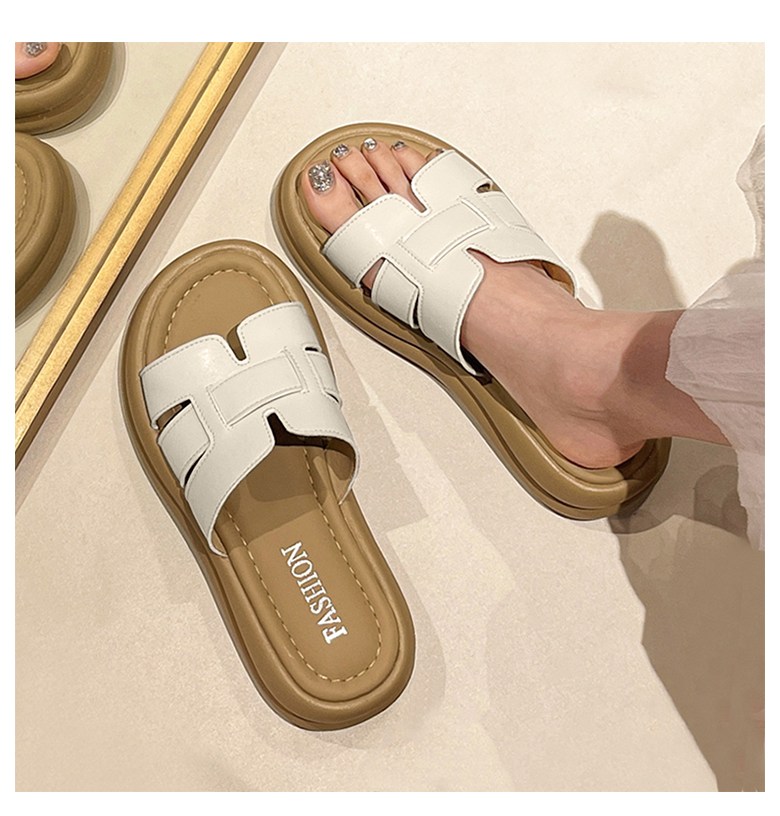 여성 발편한 통굽 여성뮬슬리퍼형샌들