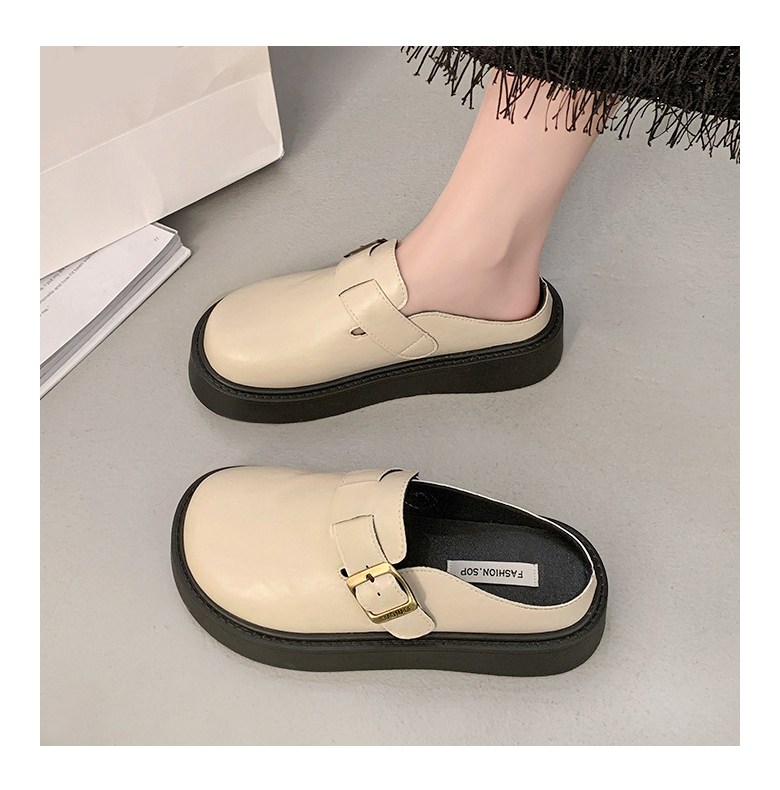 여성 발편한 통굽 여성뮬슬리퍼형샌들