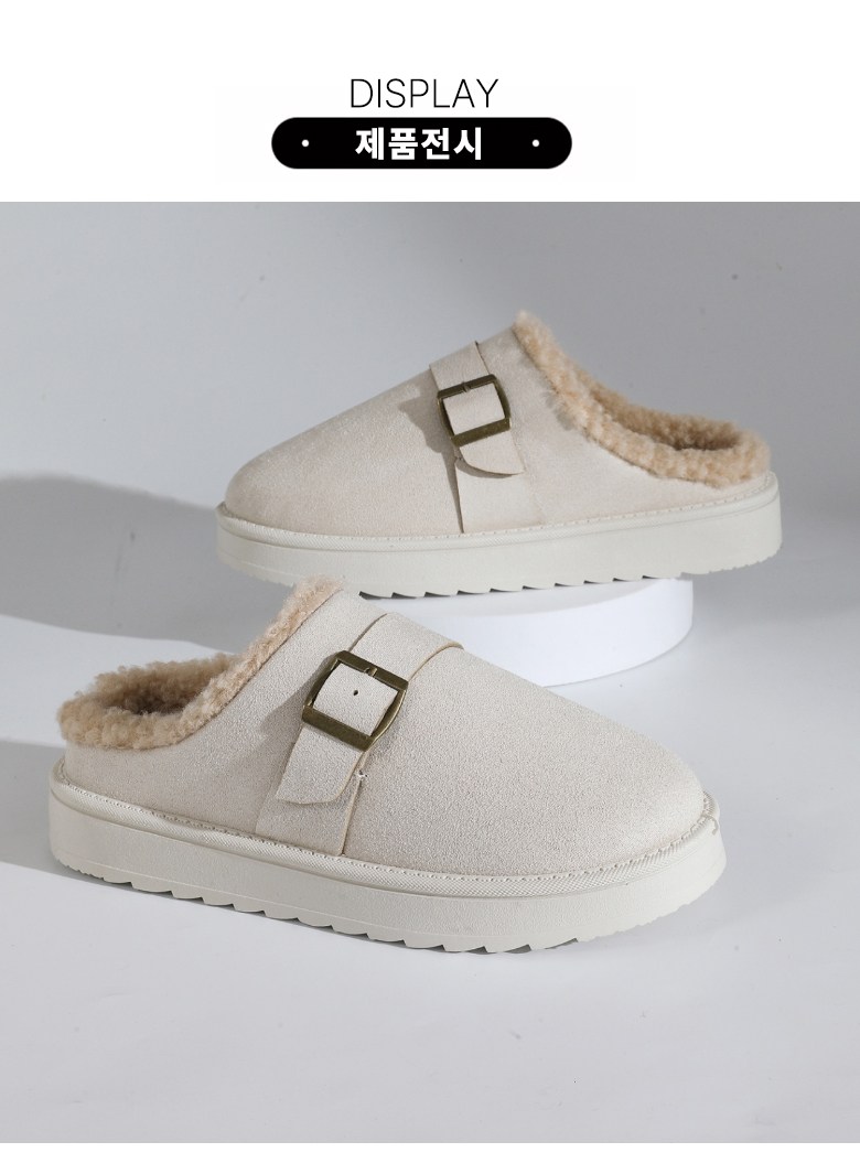 여성 빈티지 털 여성뮬슬리퍼형샌들