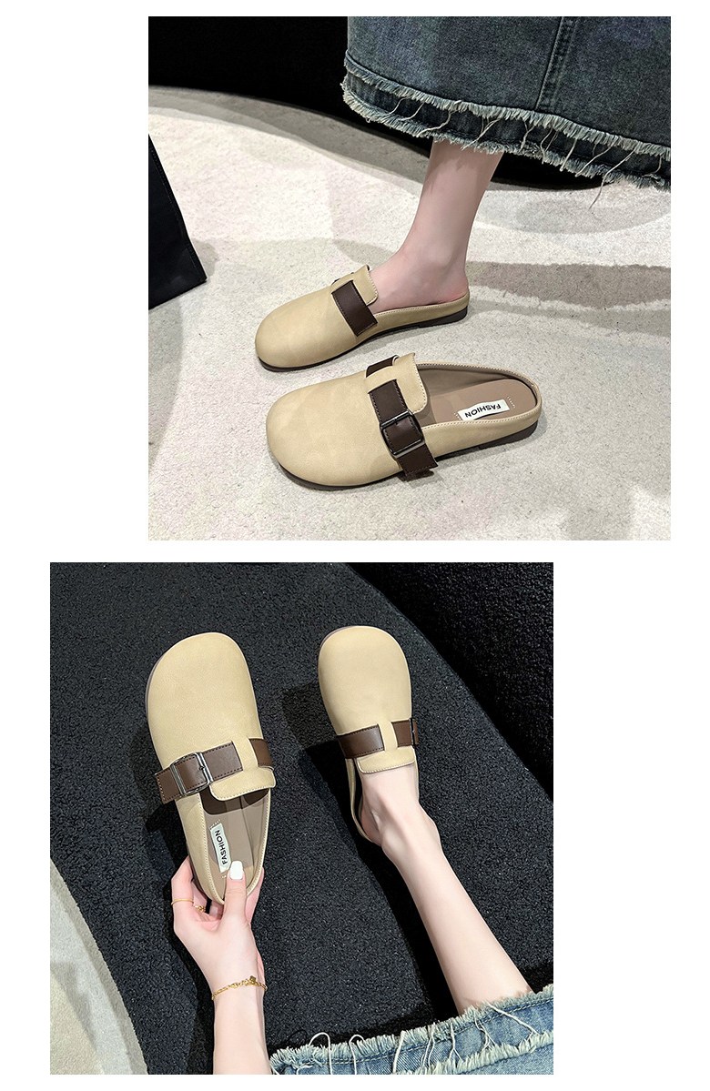 여성 발편한 반 여성뮬슬리퍼형샌들