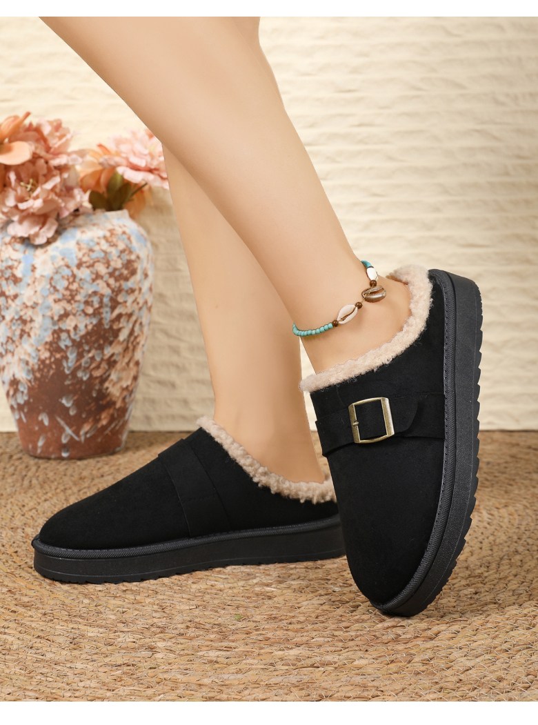 여성 빈티지 털 여성뮬슬리퍼형샌들