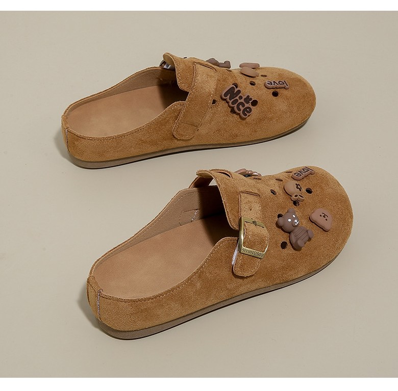 여성 귀여운 파츠 여성뮬슬리퍼형샌들