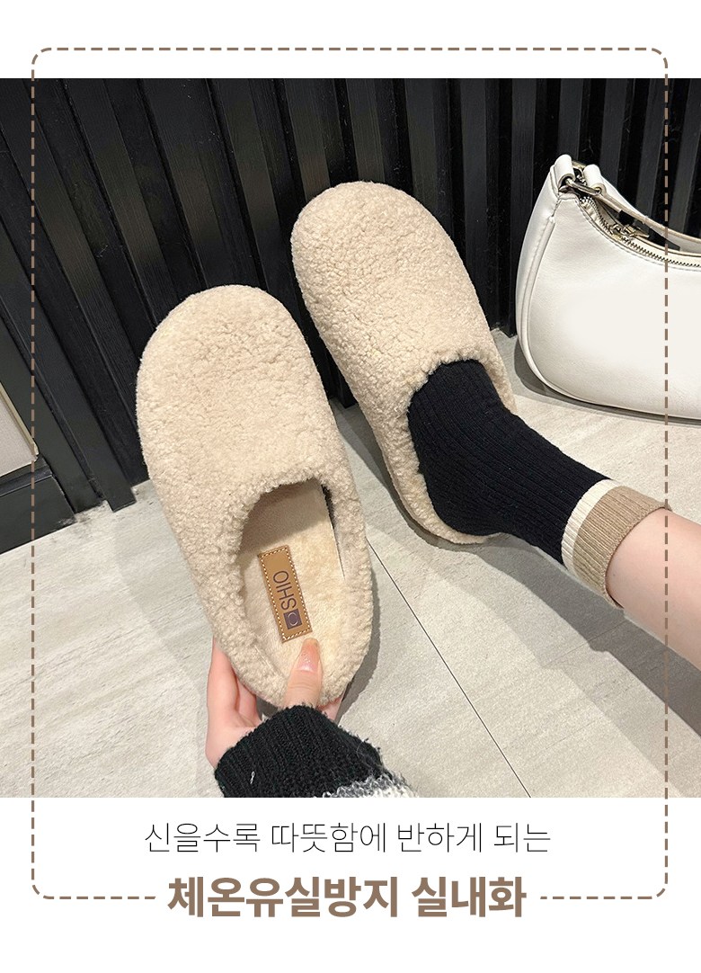 여성 발편한 털 여성뮬슬리퍼형샌들