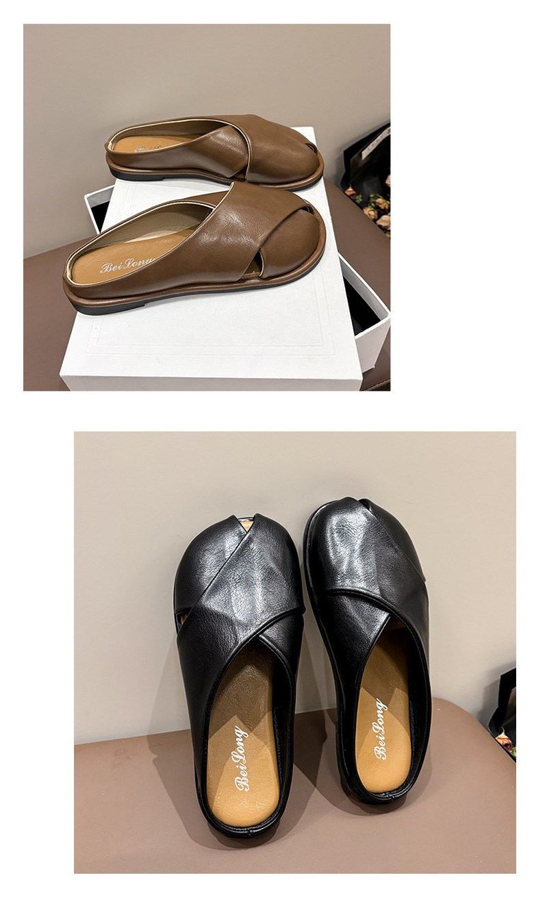 여성 트렌디 발편한 여성뮬슬리퍼형샌들