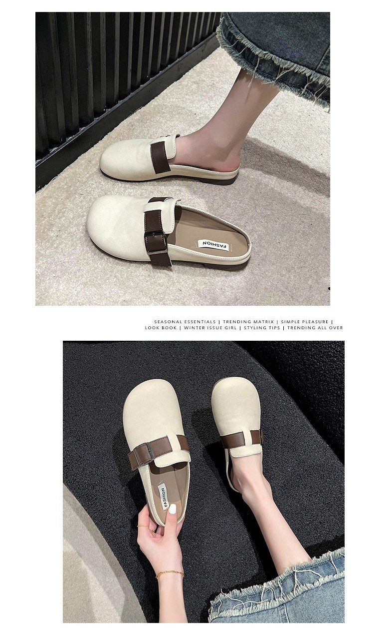 여성 발편한 반 여성뮬슬리퍼형샌들