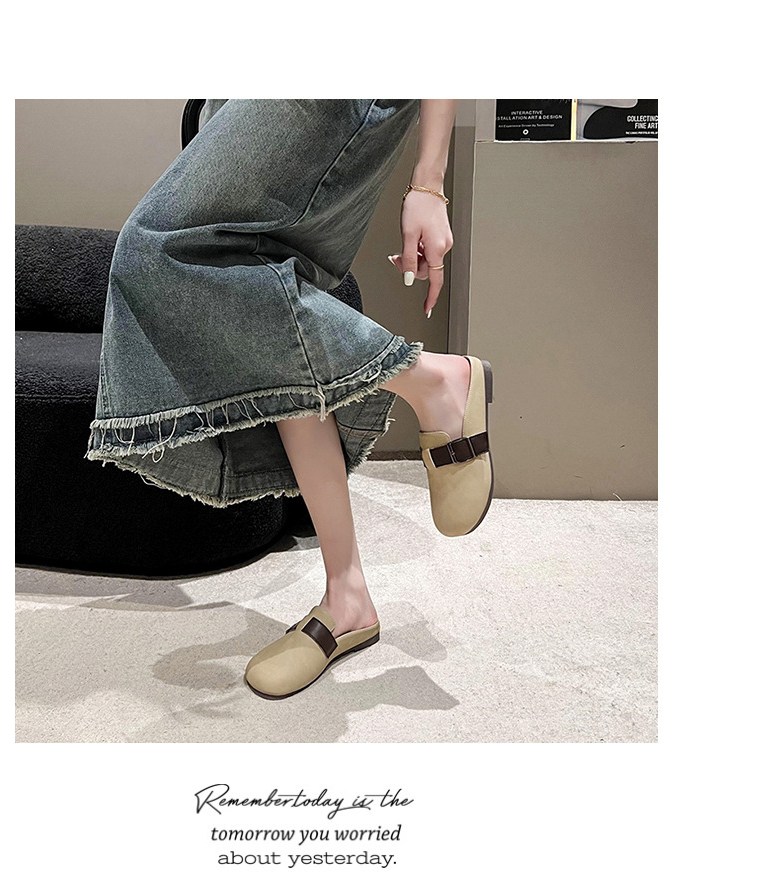 여성 발편한 반 여성뮬슬리퍼형샌들