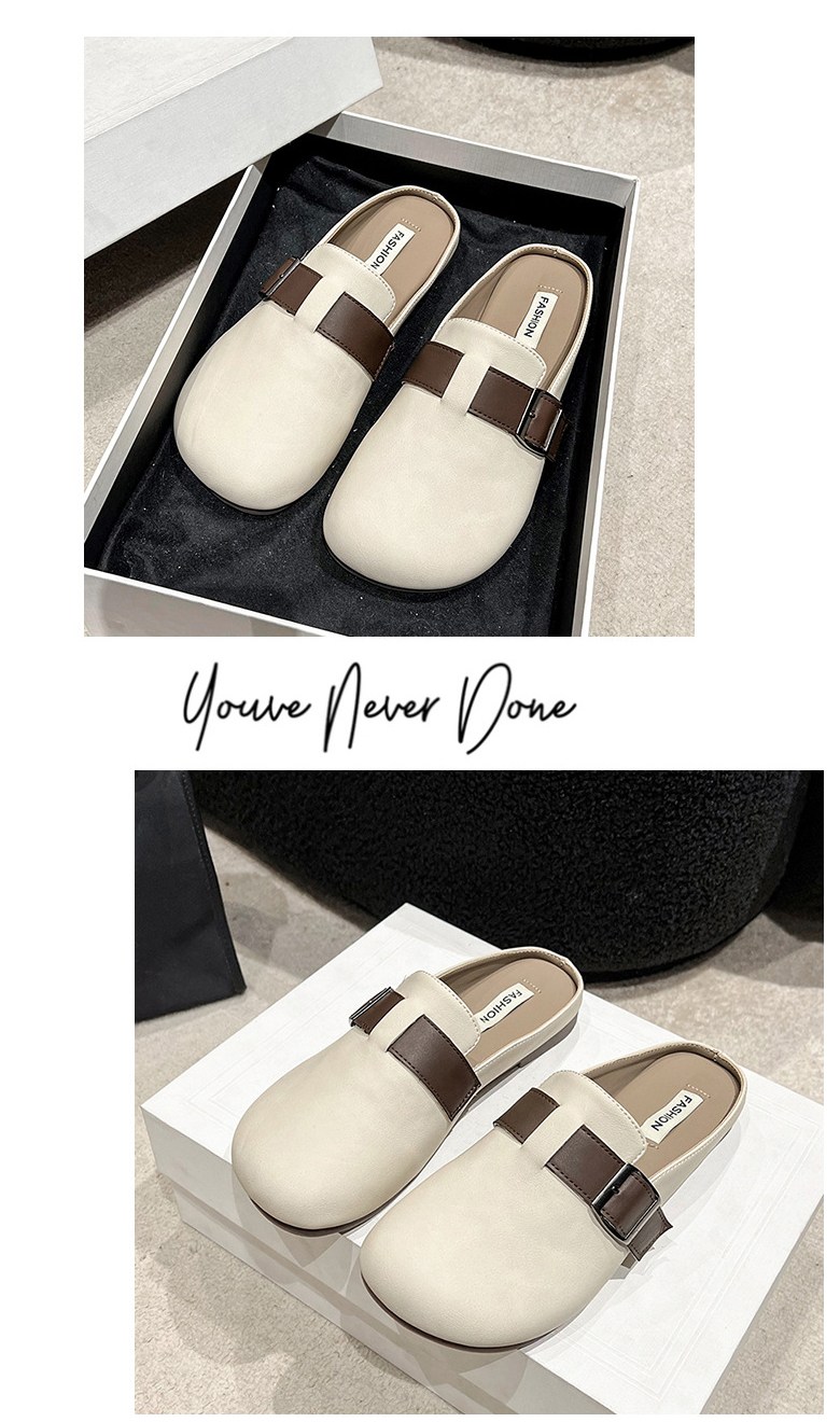 여성 발편한 반 여성뮬슬리퍼형샌들