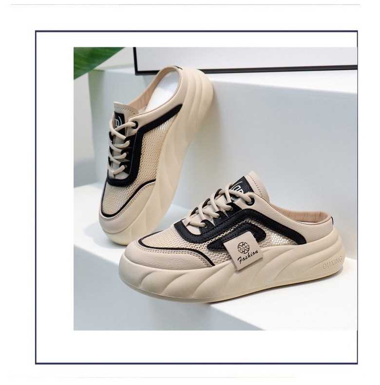 여성 볼넓은 통굽 여성뮬슬리퍼형샌들