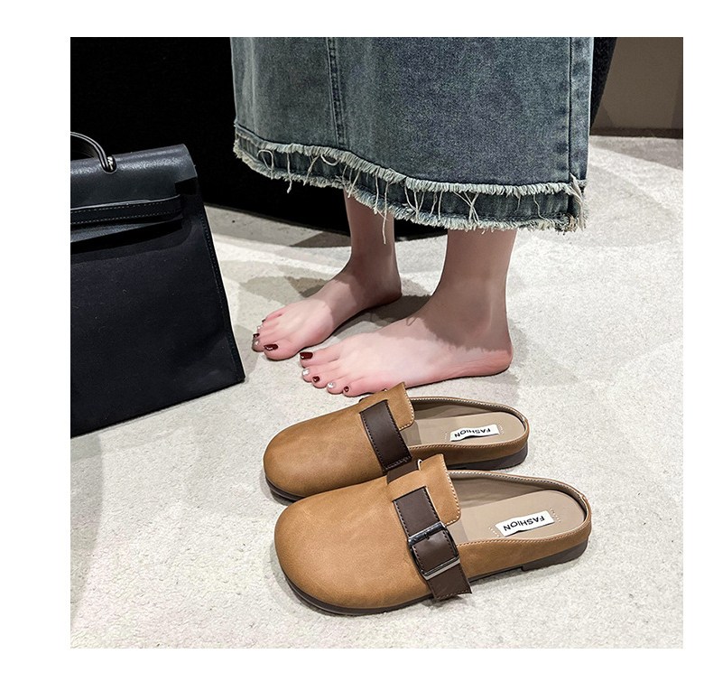 여성 발편한 반 여성뮬슬리퍼형샌들