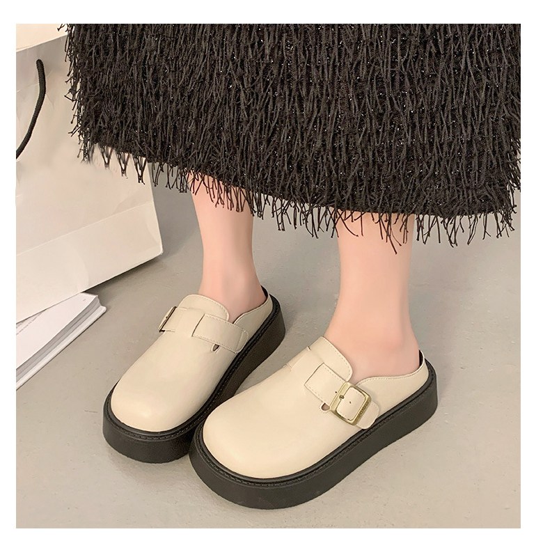 여성 발편한 통굽 여성뮬슬리퍼형샌들