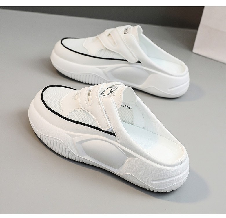 여성 볼넓은 메쉬 여성뮬슬리퍼형샌들