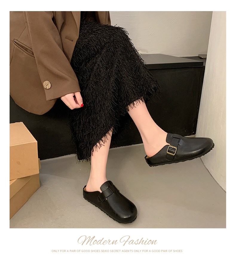 여성 발편한 뮬 여성뮬슬리퍼형샌들